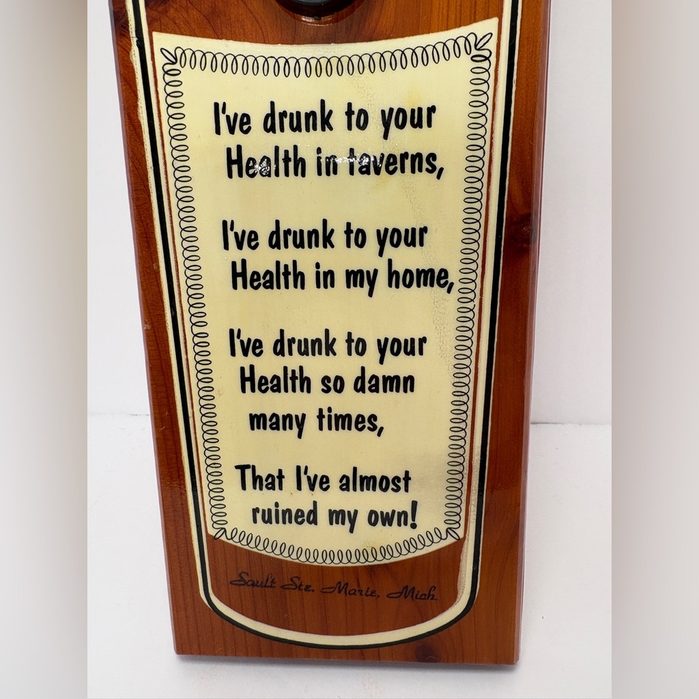 Vintage Bottle Opener Wall Mounted Retro Souvenir Sault Ste. Marle 60s Barware - Picture 3 of 6